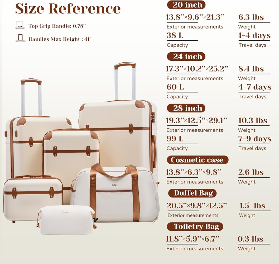 Amazon.com | Coolife Luggage Set 3 Piece Suitcase Set Carry On